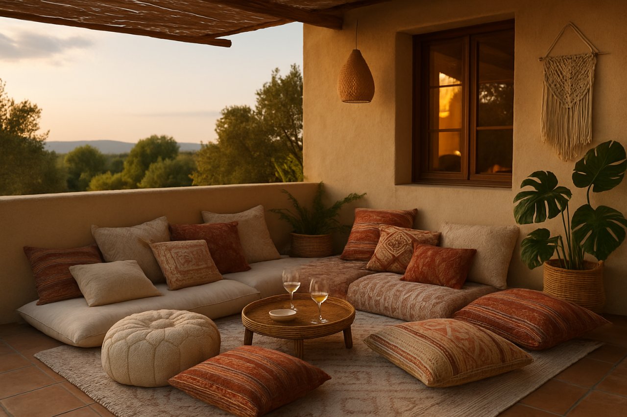 Coussins de sol pour terrasse : créer une ambiance bohème qui donne envie de ne plus rentrer