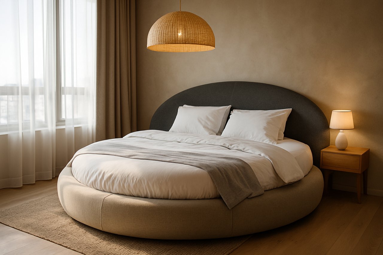 Original, élégant et enveloppant : le lit rond réinvente l&rsquo;espace nuit avec style