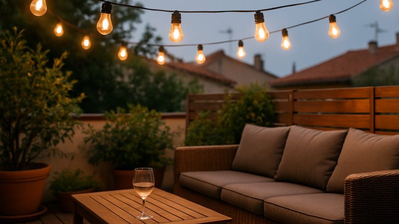 Comment installer des guirlandes guinguette pour créer une ambiance chaleureuse sur votre terrasse