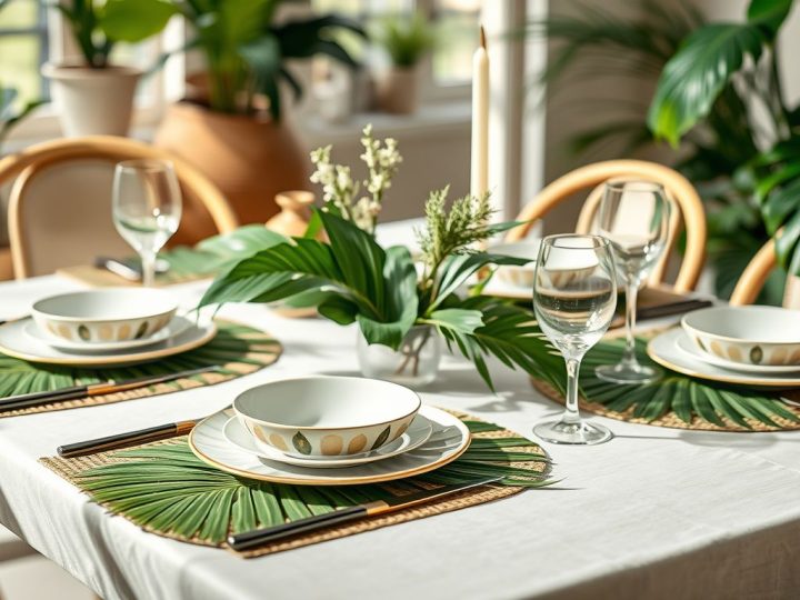 Le détail déco qui change tout sur la table : le set de table feuille tropicale