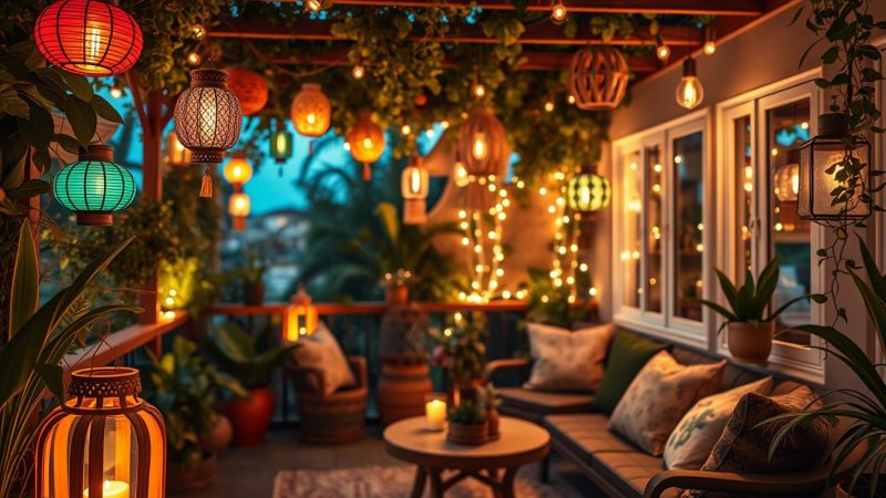 Accrocher des lampions sur la terrasse : les meilleures astuces pour un rendu digne de Pinterest