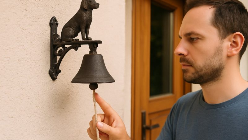 Cette adorable cloche murale en forme de chien apporte une touche de charme irrésistible à votre jardin !