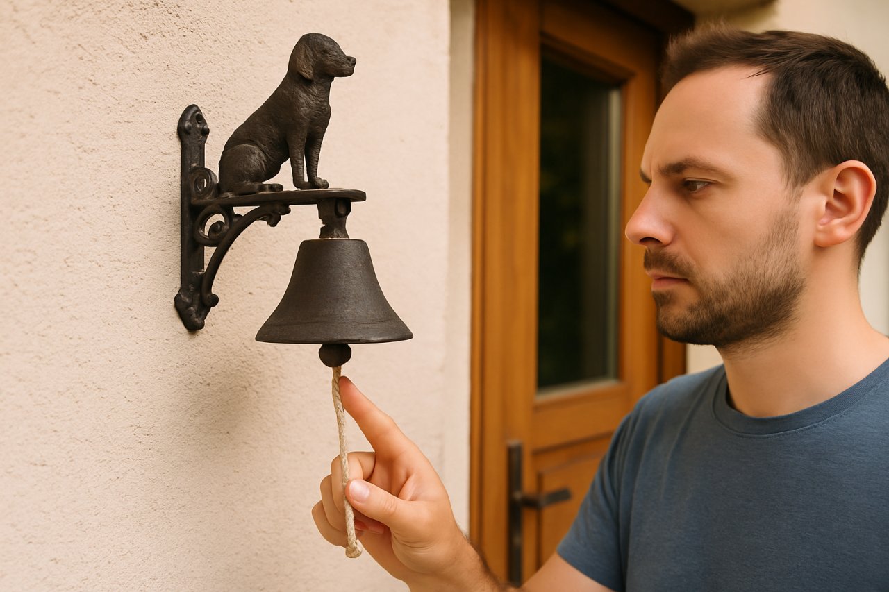 Cette adorable cloche murale en forme de chien apporte une touche de charme irrésistible à votre jardin !
