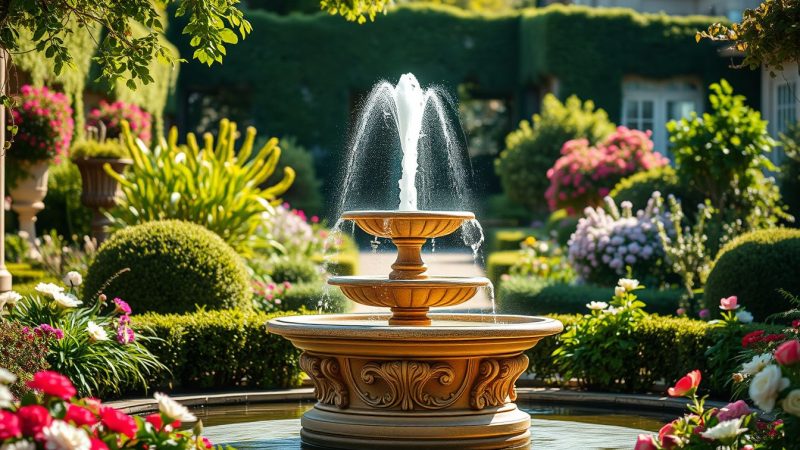 Fontaine décorative à deux vasques : le choix élégant pour sublimer votre jardin