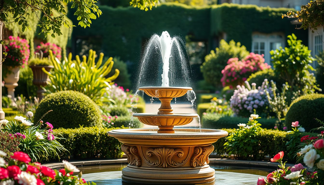 Fontaine décorative à deux vasques : le choix élégant pour sublimer votre jardin