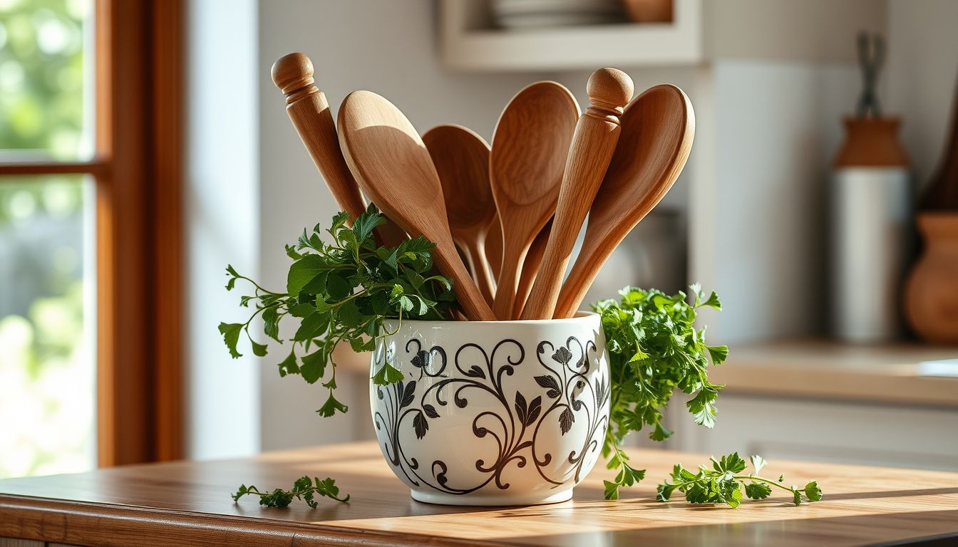 Pot à ustensiles en céramique : l&rsquo;accessoire qui change vraiment l&rsquo;allure d&rsquo;une cuisine