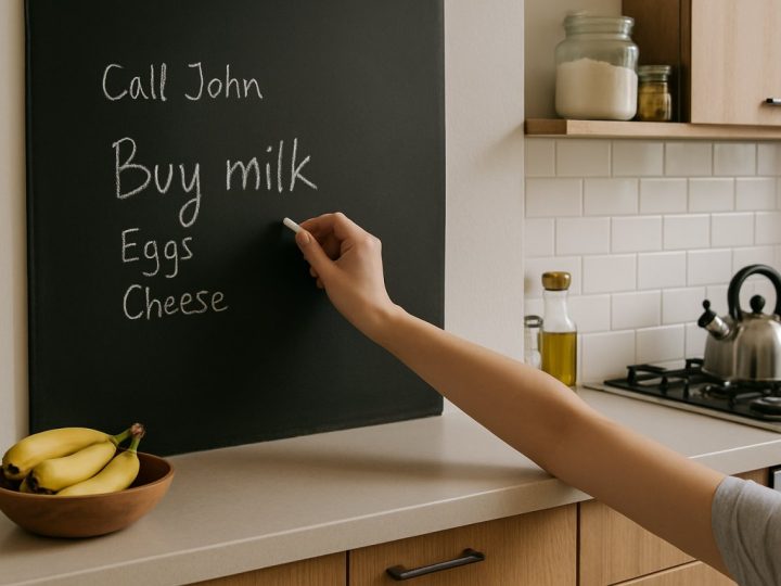 Tableau noir en cuisine : l&rsquo;idée déco qui vous permet de laisser des notes au quotidien