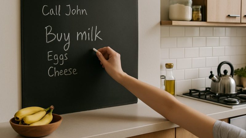 Tableau noir en cuisine : l&rsquo;idée déco qui vous permet de laisser des notes au quotidien